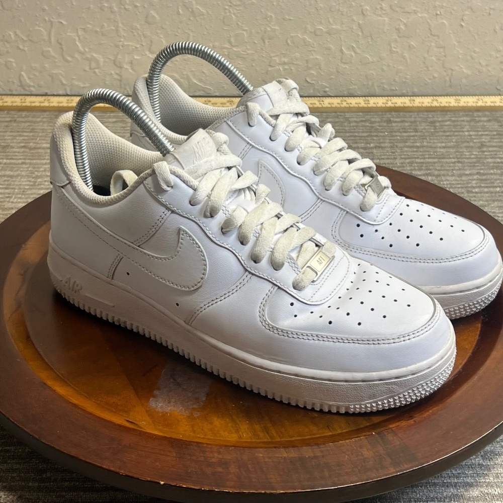 Nike Air Force 1 Low style Mens Sneakers Triple White Leather CW2288-111 Size 8